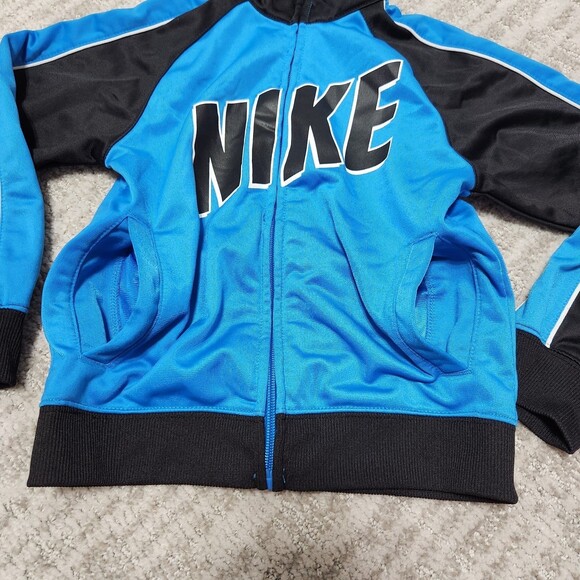 Nike boy's full zip track jacket blue black white size 5 - Picture 4 of 8